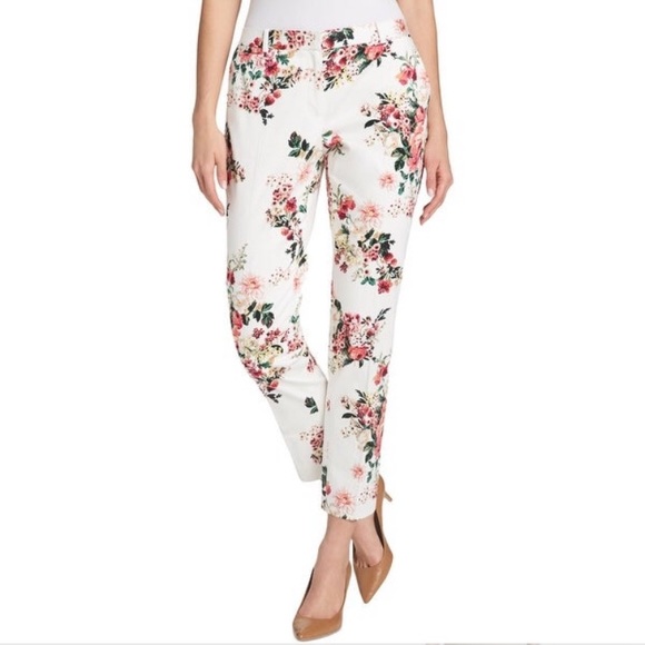 Tommy Hilfiger Pants - White floral pants slim leg Tommy Hilfiger NWT